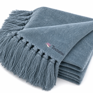 Chenille Knit Throw Blanket with Tassels
